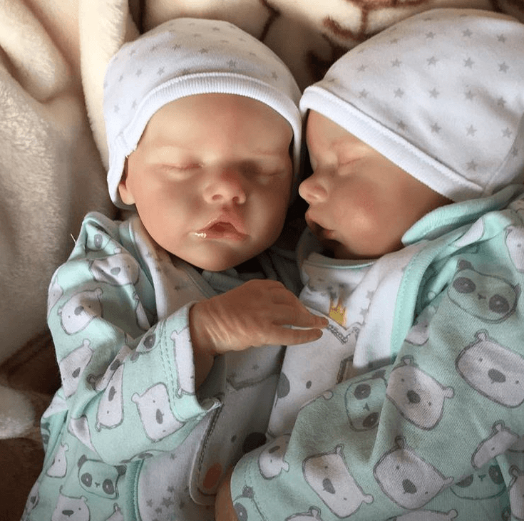 12'' Realistic Look Real Reborn Twins Baby Girl Dolls Romana and Rosaliaa, Birthday Gift 2022