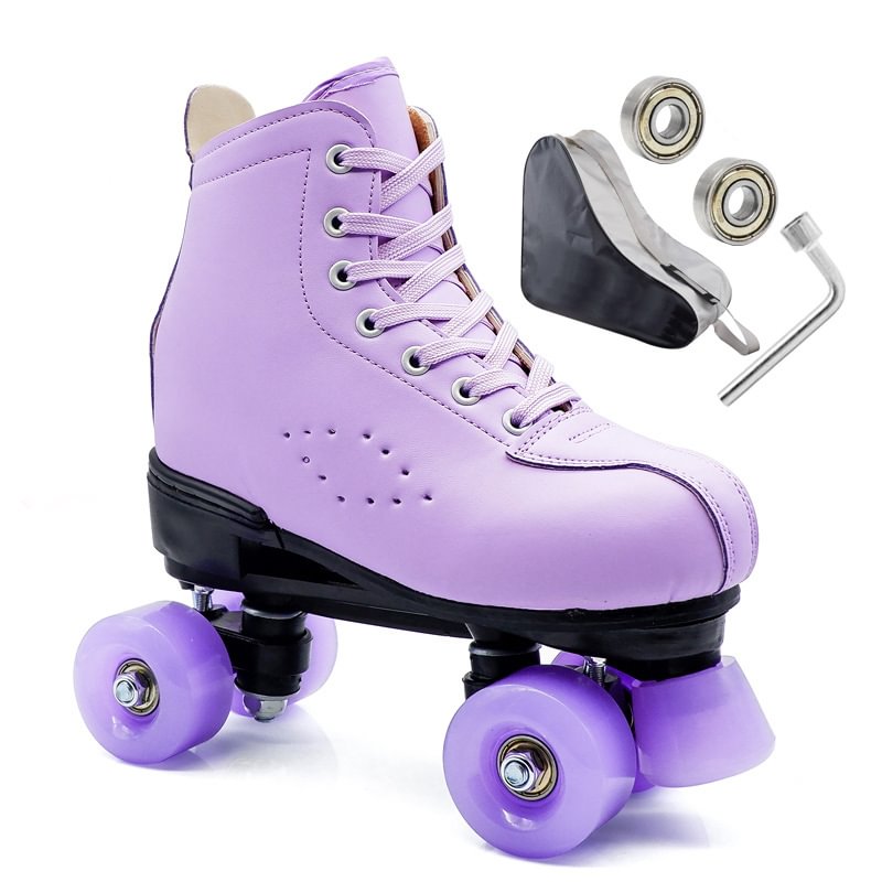 Breathable Leather Light Purple Roller Skates for Men and Women、、sdecorshop