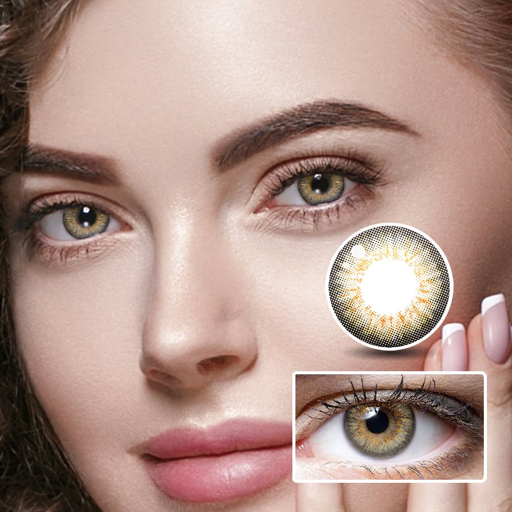 NEBULALENS Puff Brown Yearly Prescription Colored Contact Lenses NEBULALENS
