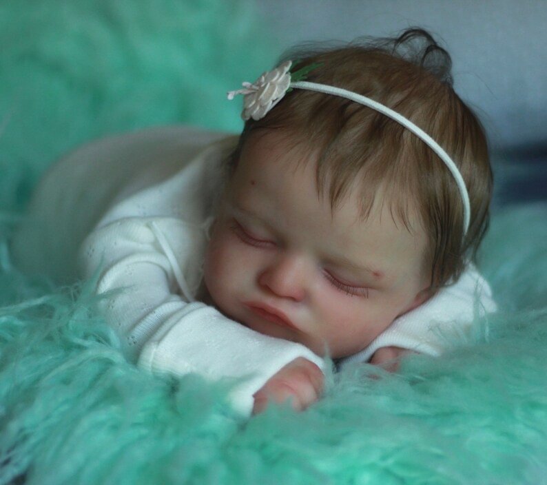 20" Handmade Soft Weighted Vinyl Silicone Lifelike Sleeping Reborn Girl Doll Set  with Clothes and Pacifier