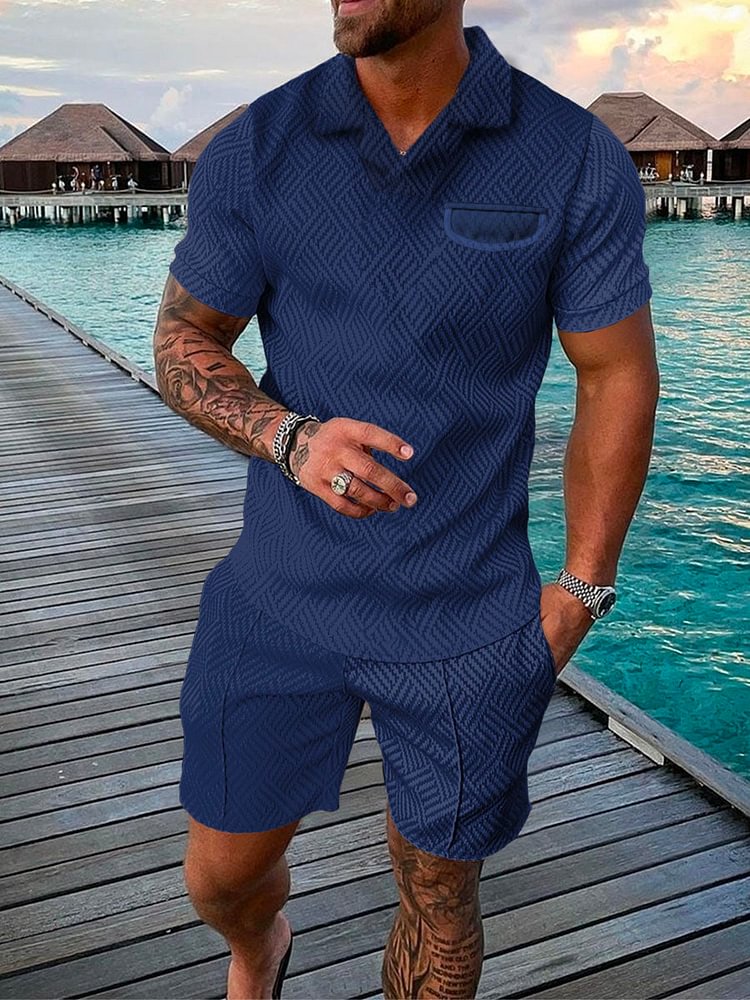 Men's Vacation Casual Solid Color Shirt Outfit