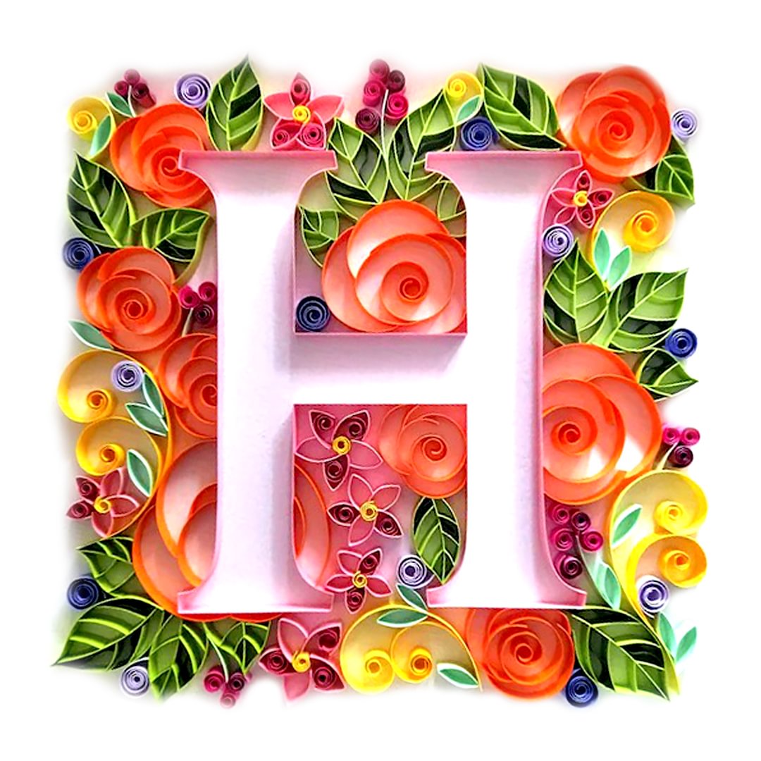JEFFQUILLING™-JEFFQUILLING™ Paper Filigree painting Kit - Floral Outside Letters
