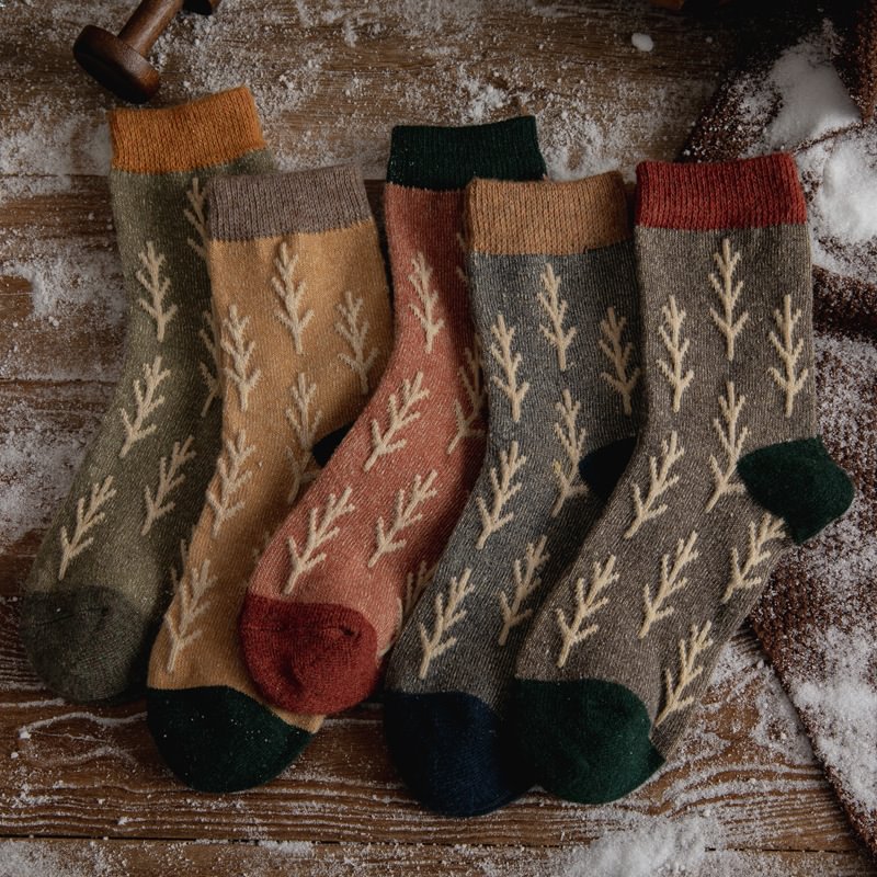 Christmas Tree Jacquard Weave All-match Cozy Women’s Socks