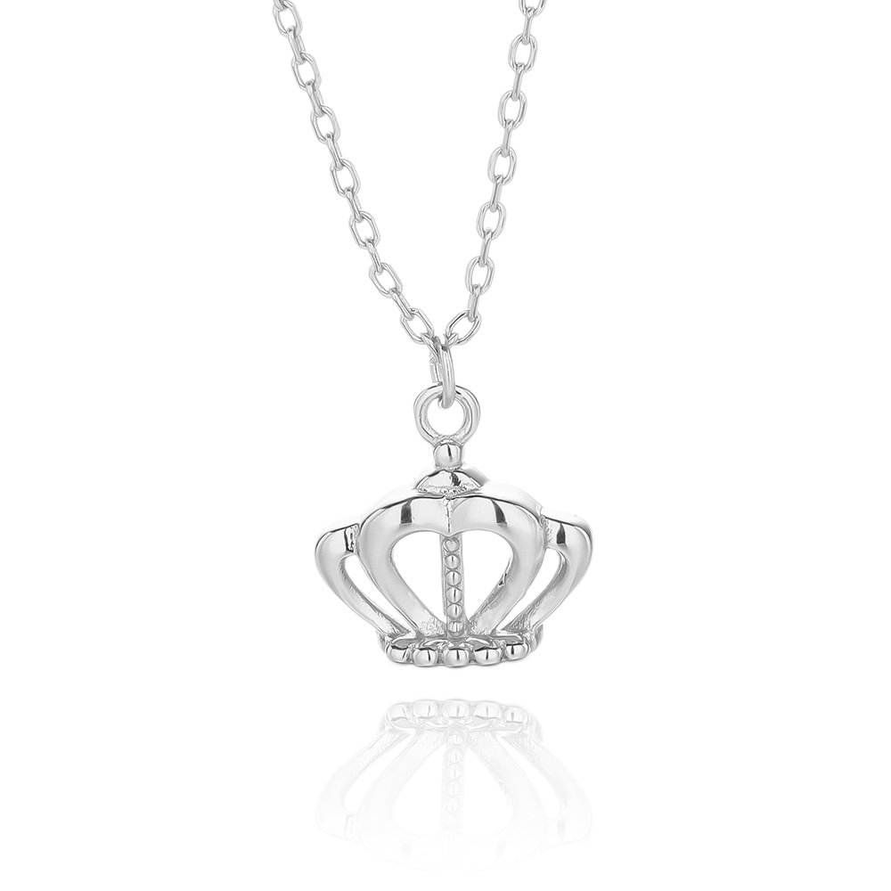 Crown Silver Pendant Necklace