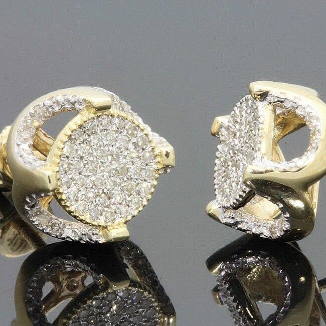 Iced Out Bling Rhinestone Round Hip Hop Stud Earrings