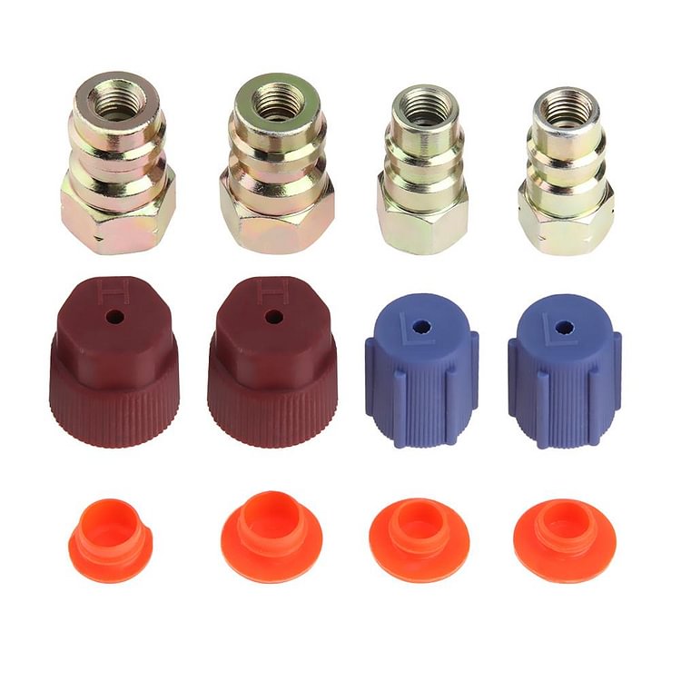 Car A/C R-12 to R-134a Retrofit Conversion Adapter Kit with 7/16 3/8 Valves