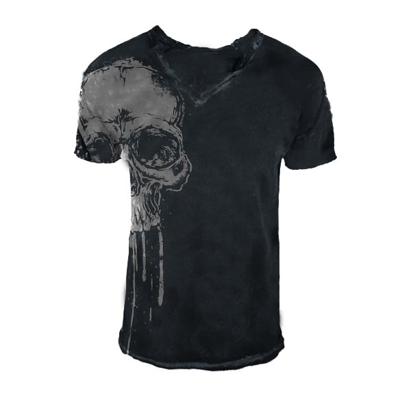 Regular V neck mens printed T-shirt / [viawink] /