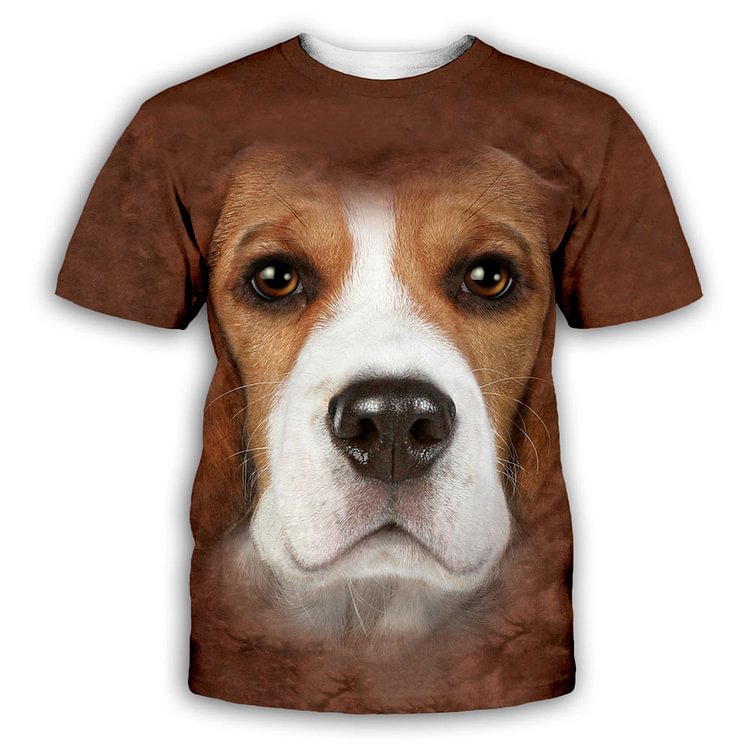 BrosWear Pet Dog Husky Golden Retriever Print Short-Sleeved T-Shirt