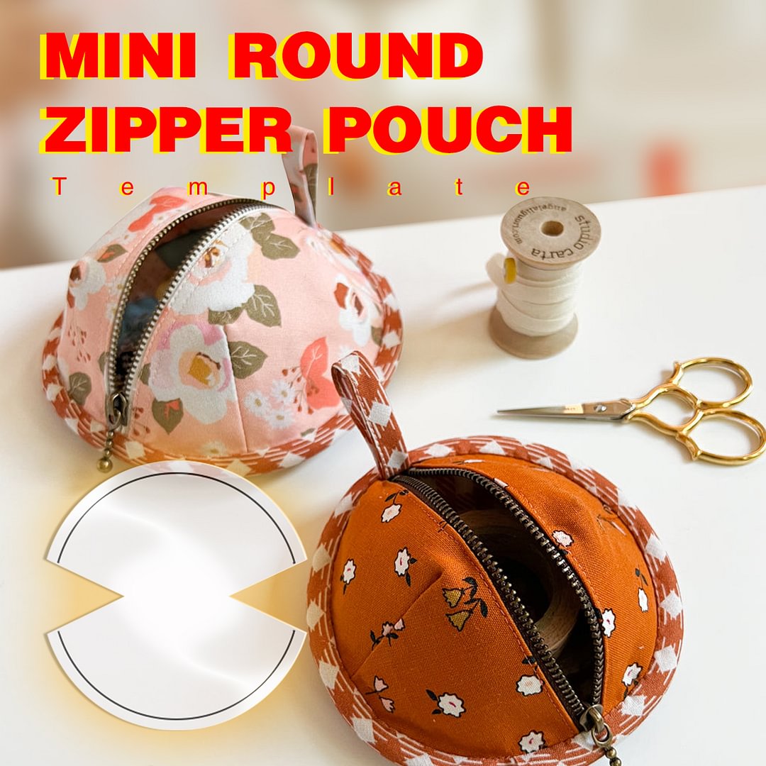 Mini Round Zipper Pouch Template With Instructions