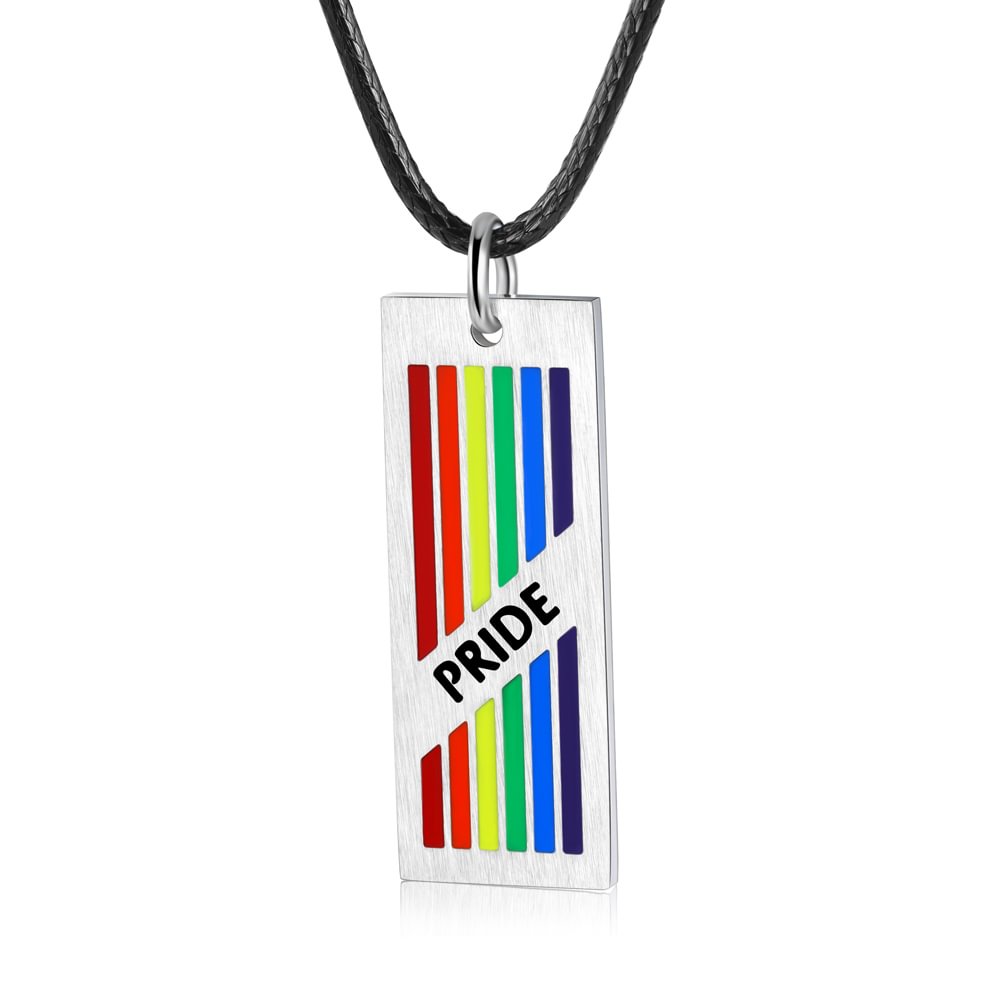 Personalized Rainbow Gay Lesbian Pride LGBT Pendant Necklace