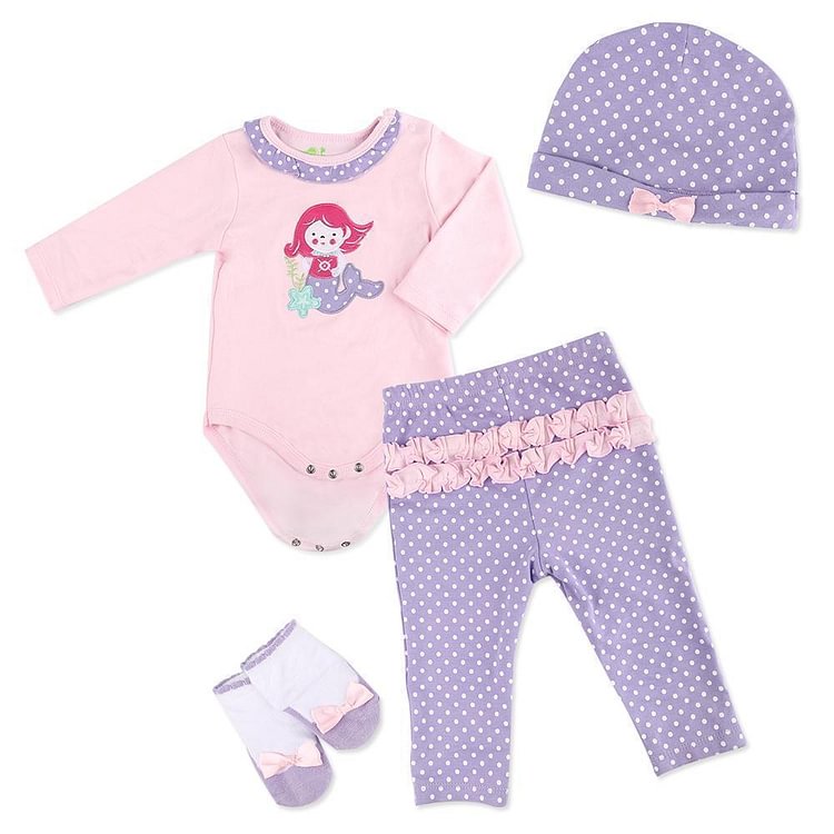  Reborn Dolls Baby Clothes Purple Outfits Accessories for 20"- 22" Reborn Doll Girl Baby Clothing sets - Reborndollsshop.com-Reborndollsshop®