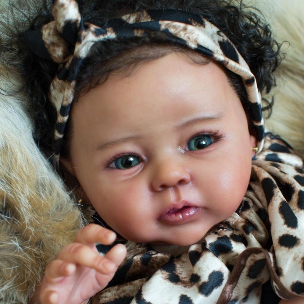  20'' Jocelyn Realistic African American Reborn Baby Girl with Black Hair - Reborndollsshop.com-Reborndollsshop®
