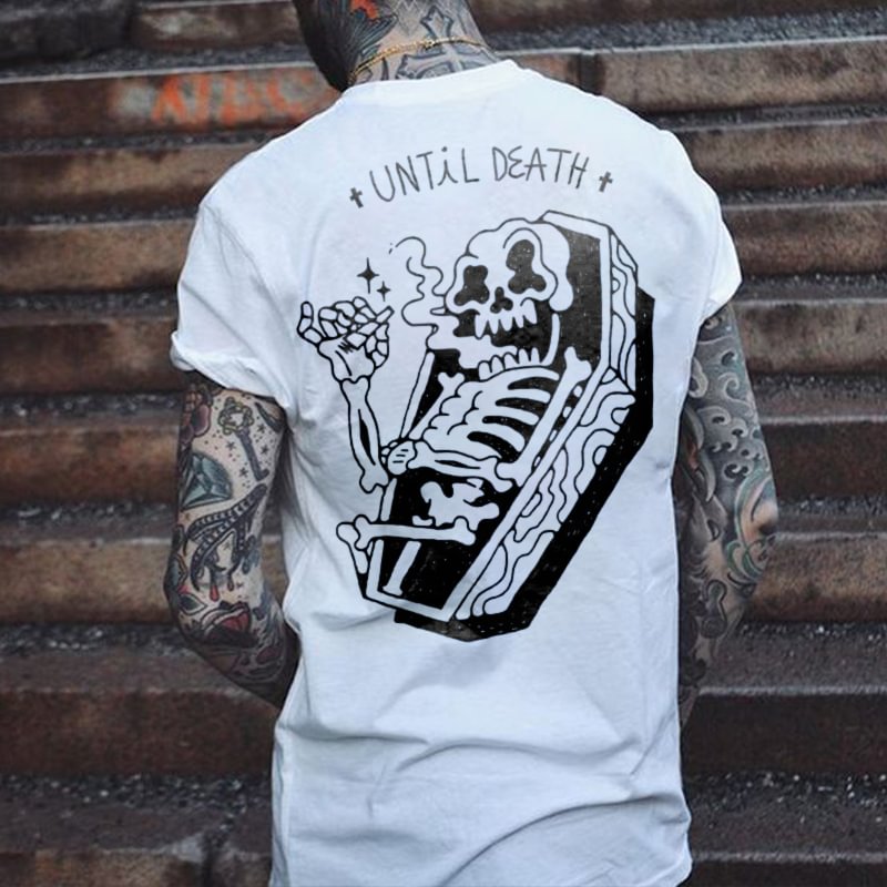 Funny Skull Letter Printed Fashion T-shirt - Krazyskull