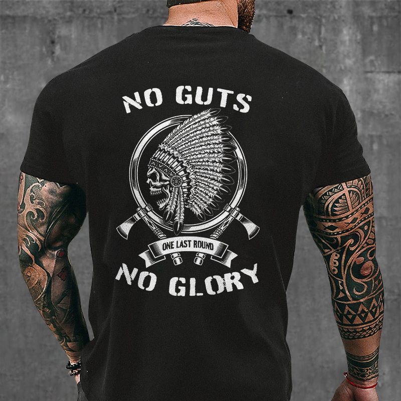 Livereid No Guts No Glory Skull Print T-shirt - Livereid
