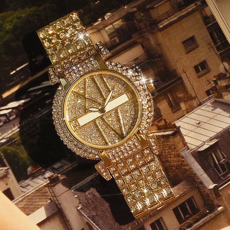 Iced Out Luxury Diamond Quartz Women Watches-VESSFUL