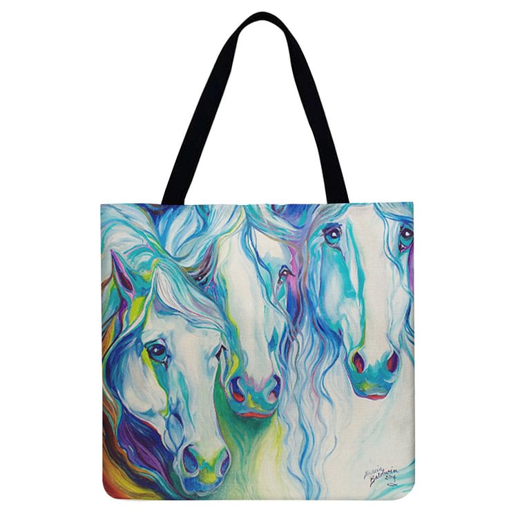 Horses - Diamond Painting Linen Handbag - 40*40CM