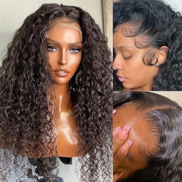 HD Melted Lace Wig丨10-38 Inches Black Deep Wave Hair丨13x4 Ultra Thin Seamless Lace Wig That Fits To The Scalp