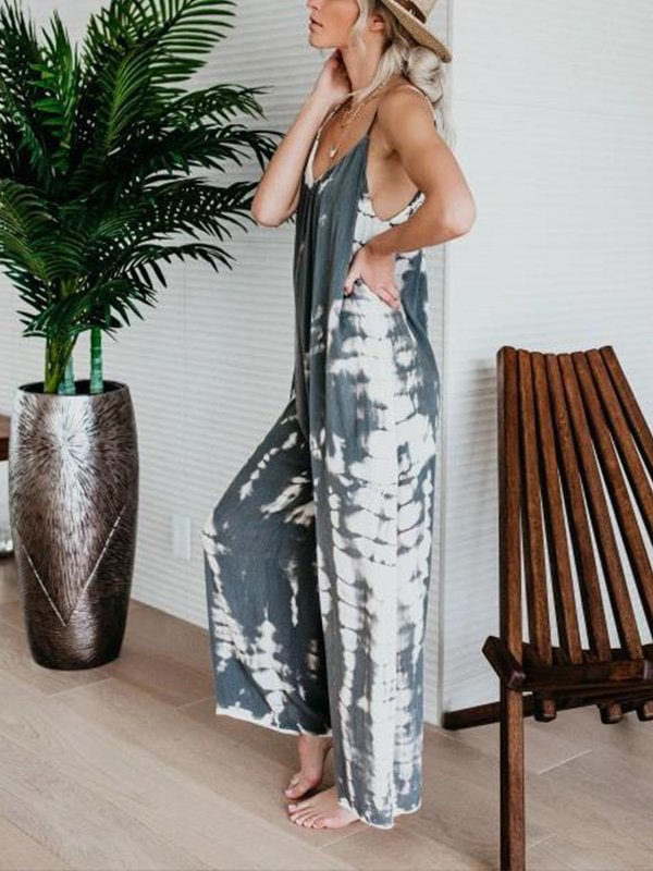 Women's Casual Mixed Loose Jumpsuit