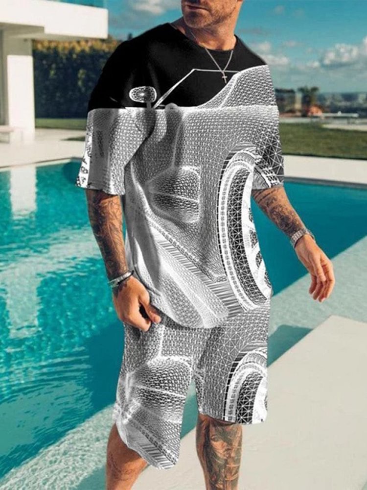 Men's 3D Printed Casual Suit