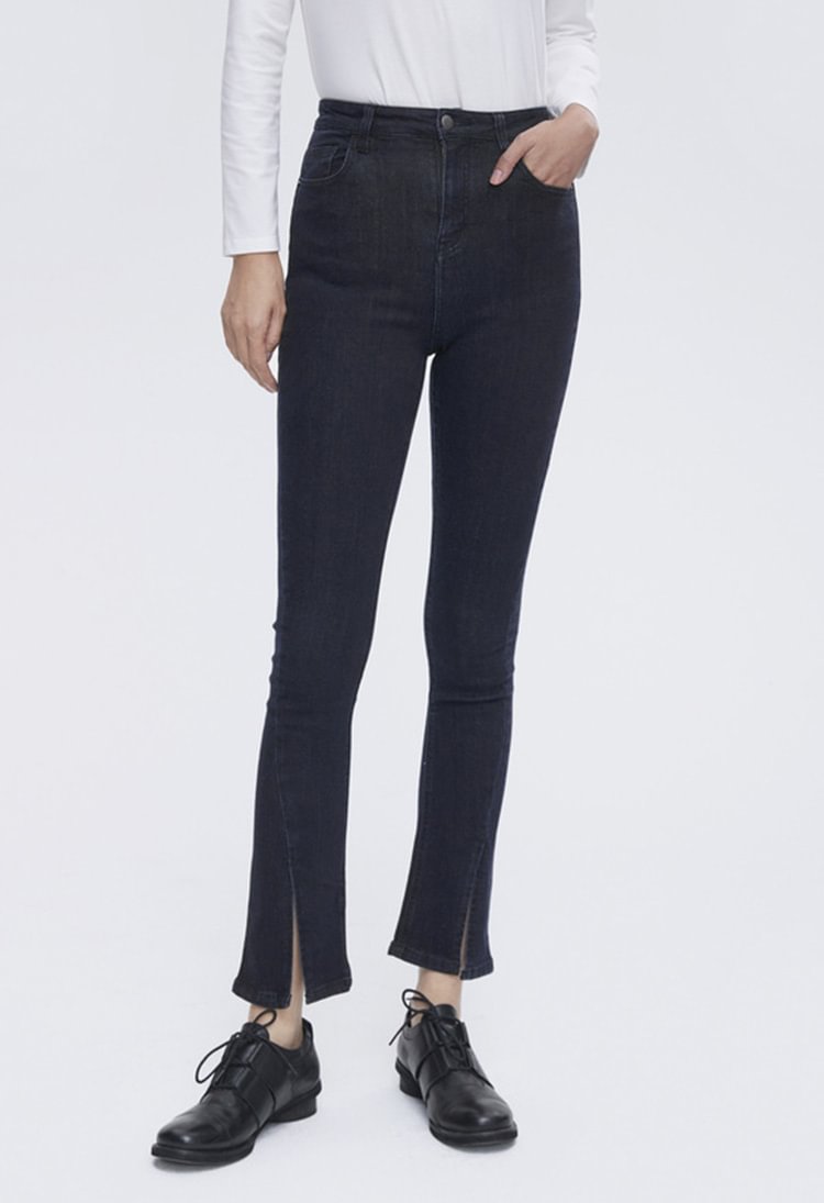 SDEER Fashion High-rise Slit Flared Skinny Jeans