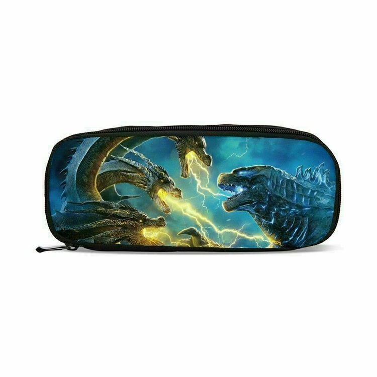 Mayoulove Godzilla King of The Monsters Backpack School Bag Kid Lunch Bag Pen Bag 4PCS-Mayoulove