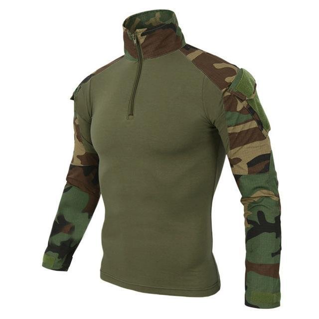Camouflage colors Army Combat Uniform military shirt cargo multicam Airsoft paintball tactical cloth with elbow pads-Corachic