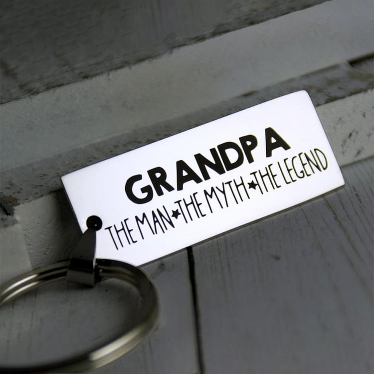 Grandpa The Man The Myth The Legend - Keychain/Necklace Gift for Grandpa
