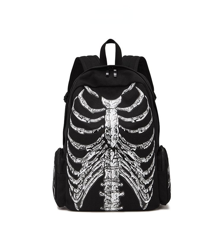 Dark Goth Statement Skull Printed Backpack