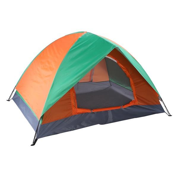 2-Person Double Door Camping Dome Tent Orange & Green、、sdecorshop