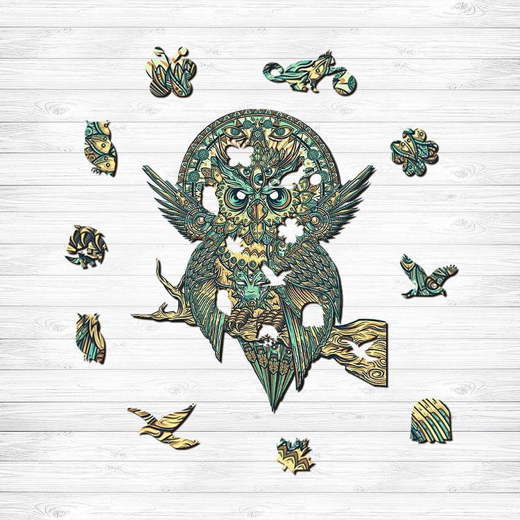 Owl Mandala Wooden Puzzle