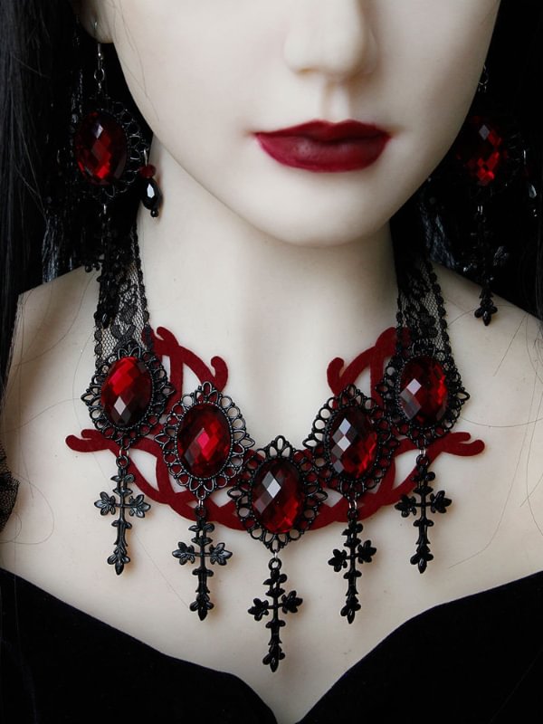 Vampire Punk Cross Halloween Goth Necklace
