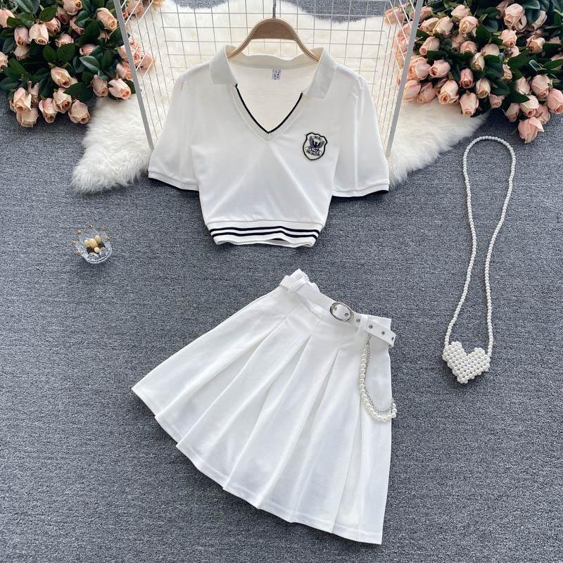 Casual V-Collar Two-Piece Set P10652