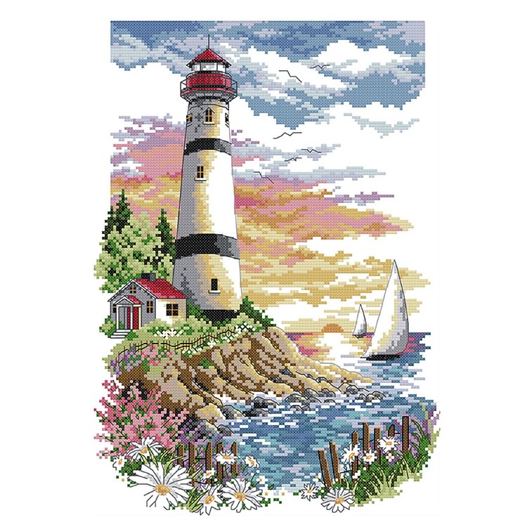 (Counted/Stamped)lighthouse - Cross Stitch  30*40cm