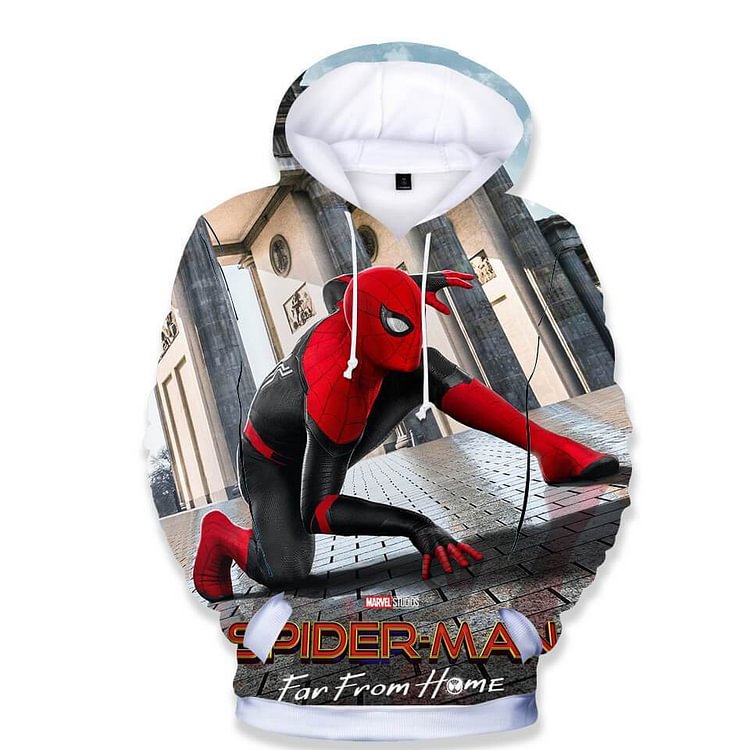 Spider Man Far From Home 3D Print Girls Boys Cotton Pullover Hoodie-Mayoulove