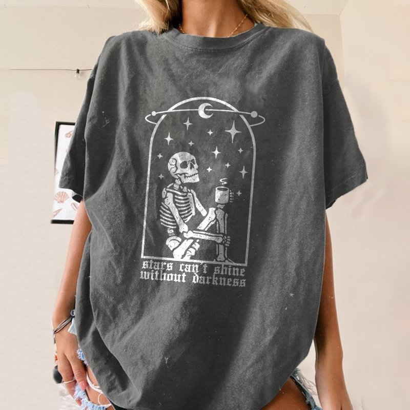 Minnieskull Stars Can't Shine Without Darkness Skull T-shirt - Minnieskull