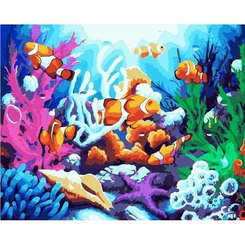 DIY Paint by Numbers Canvas Painting Kit for Kids & Adults - Ocean World、bestdiys、sdecorshop