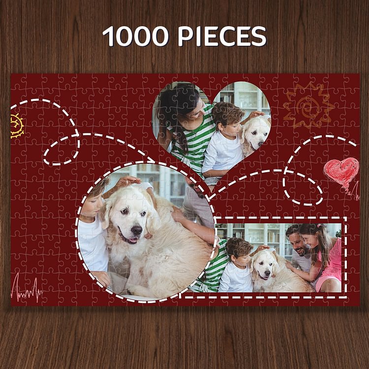 Custom 3 Photo Puzzle 1000 Pieces Gift For Pets