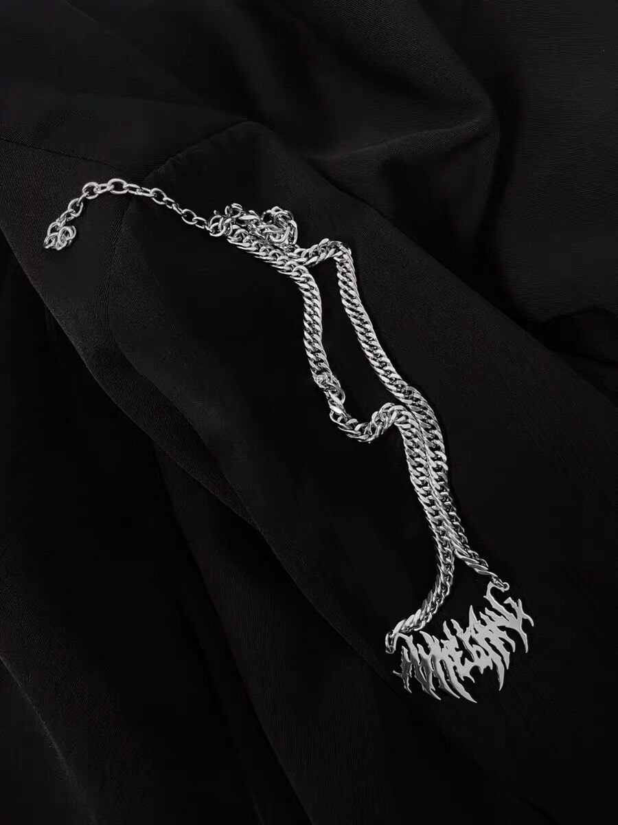 Thorns Alphabet Pendant Necklace / Techwear Club / Techwear