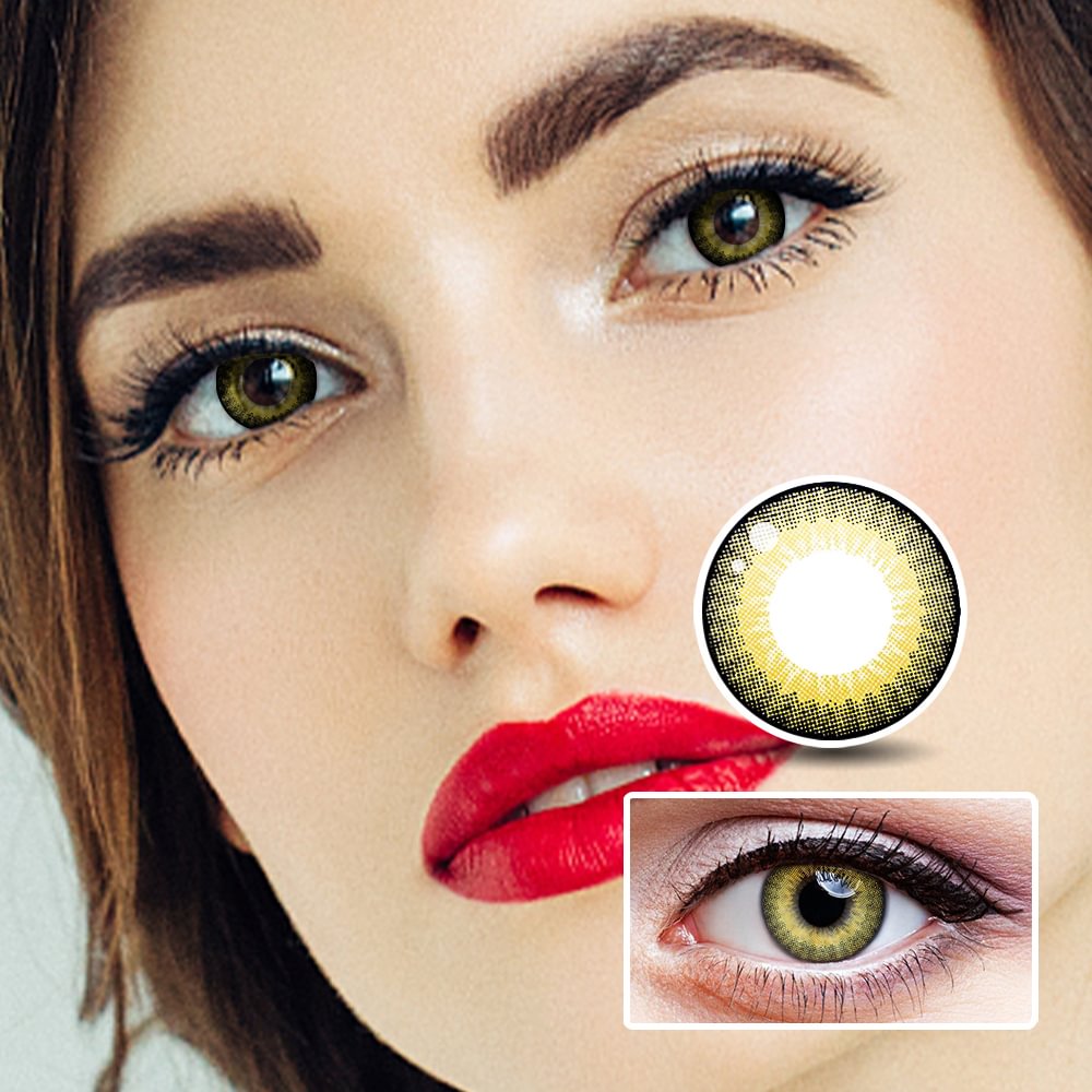 NEBULALENS Honey Fruit Brown Yearly Prescription Colored Contact Lenses NEBULALENS