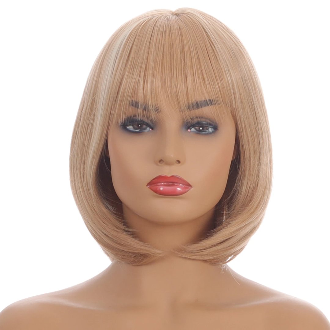 Hot Selling New Women's Wig Short Hair Bobo Head Synthetic Fiber High Temperature Silk Head Cover-Corachic