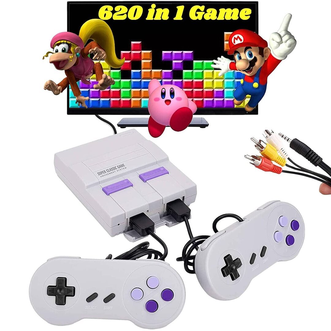 620 Retro Game Console -AV Output Plug&Play NES Console for Kids and Adults、、sdecorshop