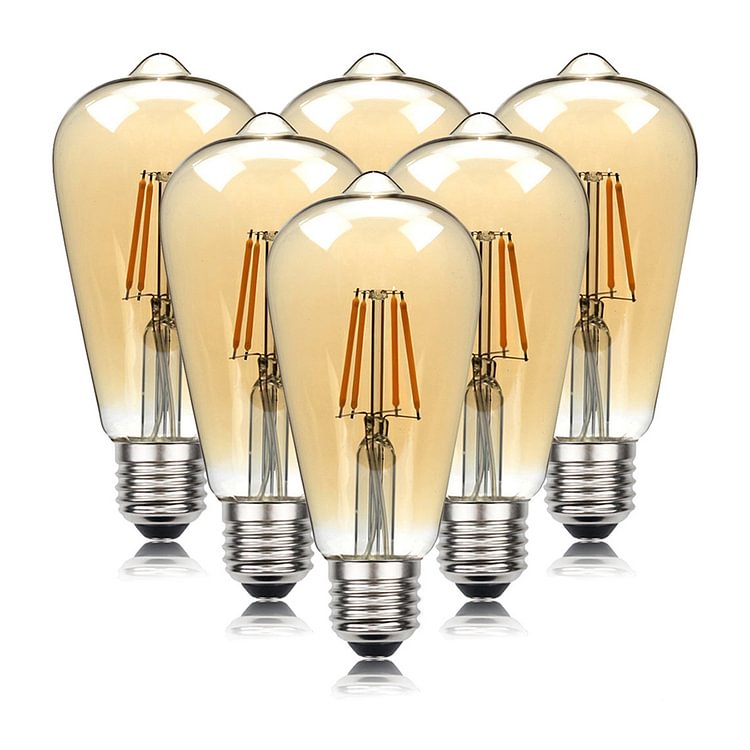 6pcs Antique LED Filament Edison Bulb Glass Bulb 4W Light