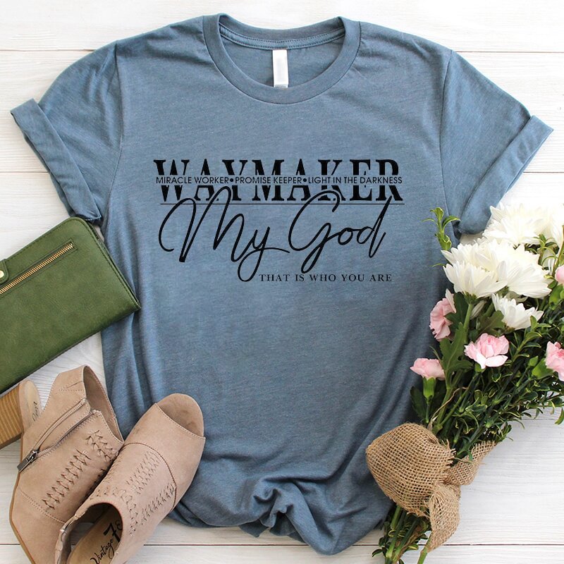 Women Waymaker God Printed Short Sleeve T-Shirt