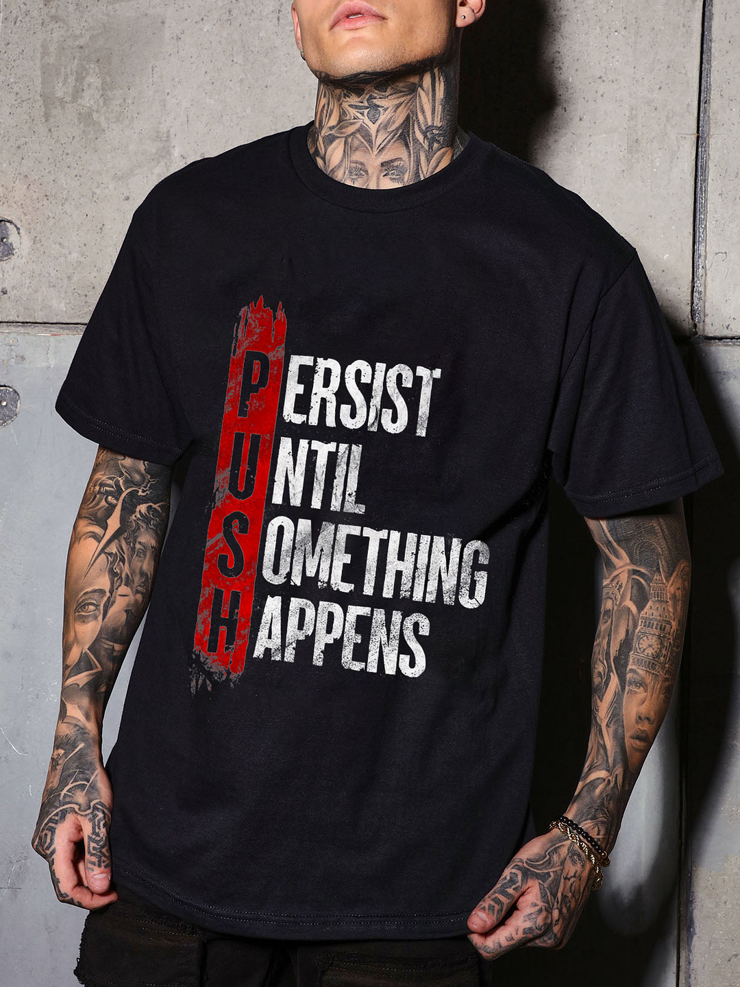 Persist Until Something Happens Printed T-shirt - Krazyskull