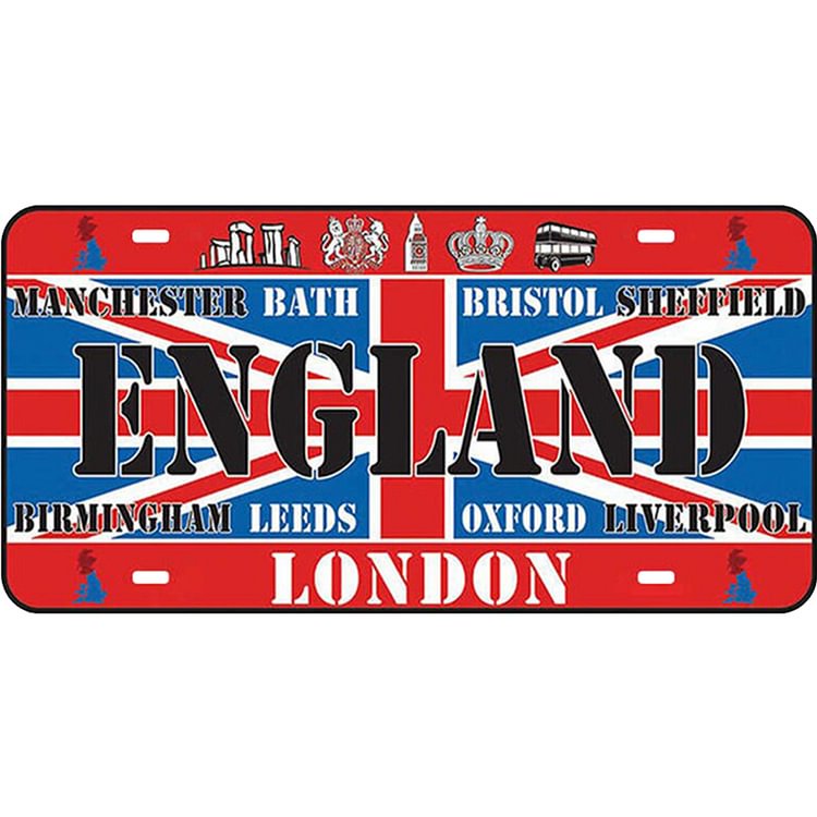 England - Car Plate License Tin Signs/Wooden Signs - 30x15cm