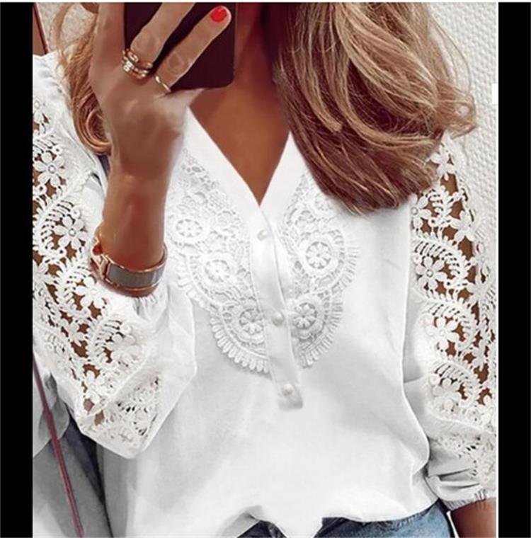 Women's Lace Patch Casual Top