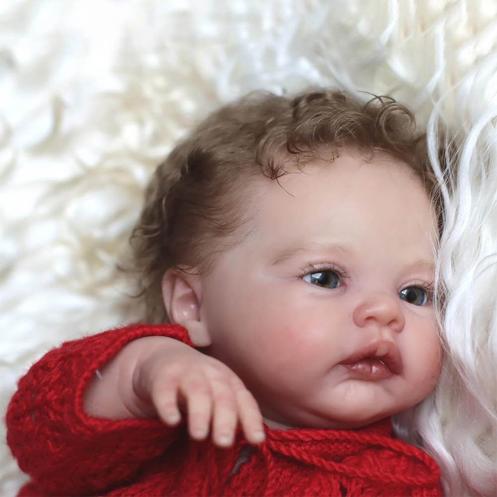 17" Lifelike Cute Touch Soft Light Brown Hair Reborn Doll Newborn Girl Named Florida