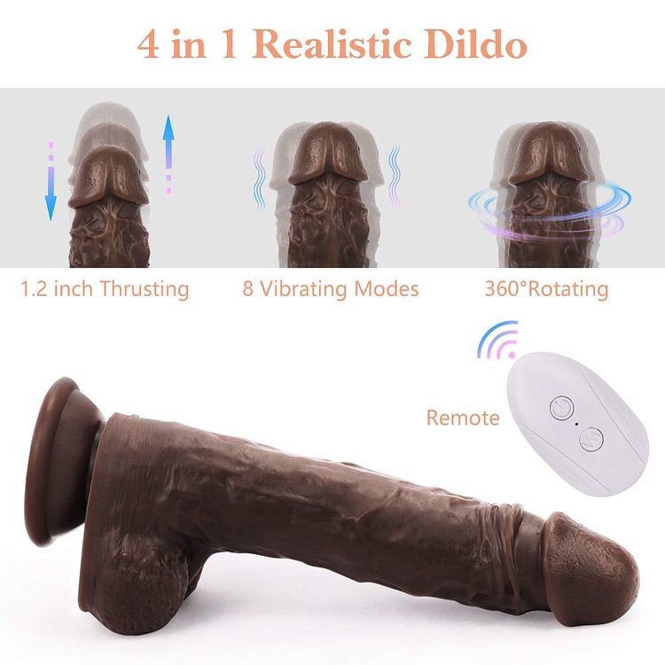 SANMEI Silicone Dildo Vibrator with Strong Suction Cup Adult Toy 8.5 Inch
