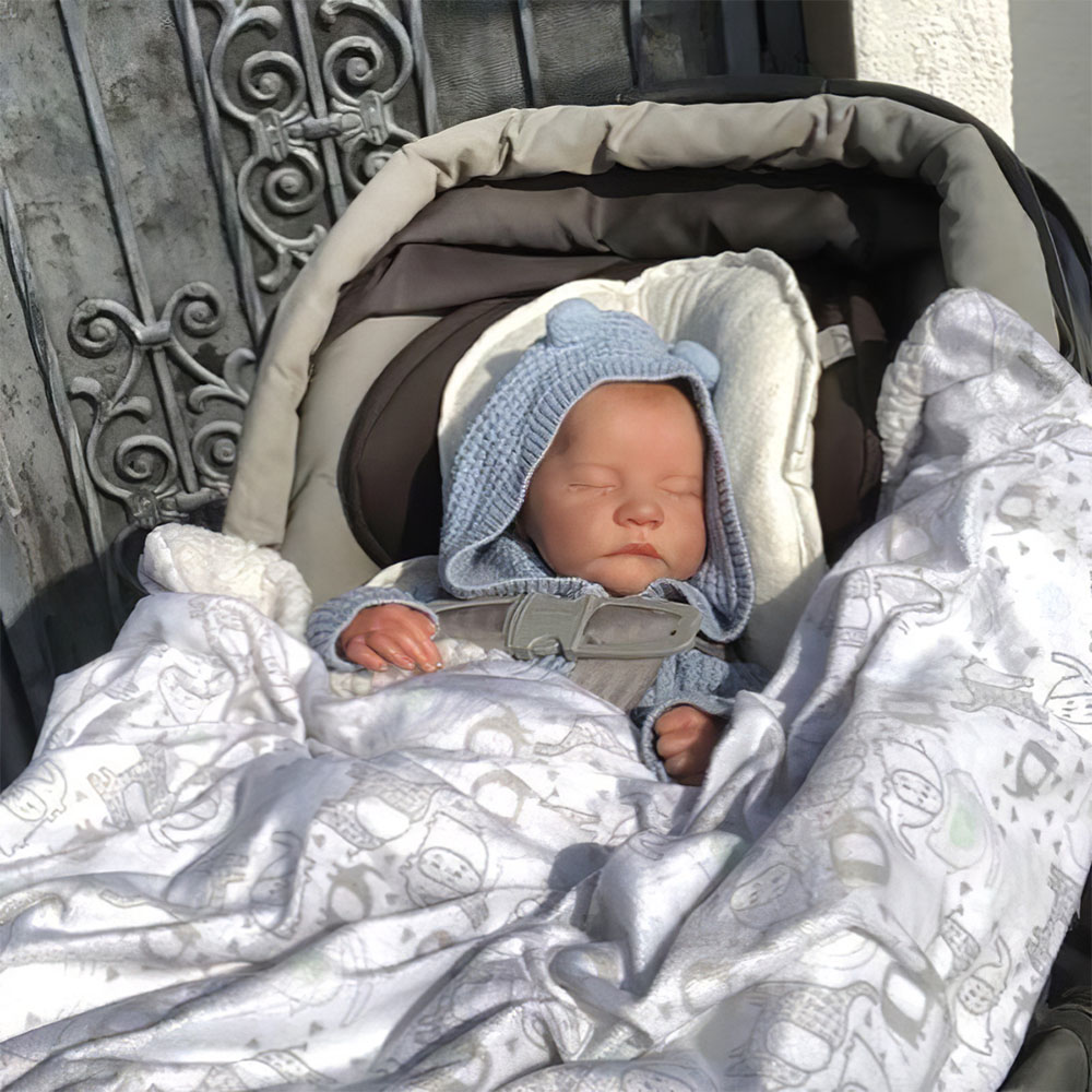 [Silicone Baby Boy] Sleeping Newborn Mini Silicone Reborn Baby Dolls 12