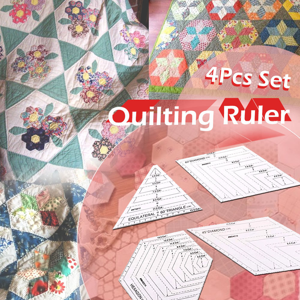4Pcs Quilting Ruler Set